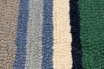 Hand-Tufted Multicolored Stripes Design Plush Rug