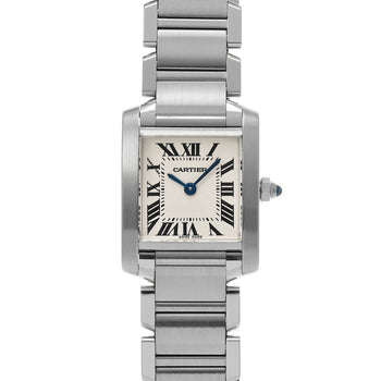 Cartier Tank Franaise Sm W51008Q3 Silver Ladies Used Watch #444528