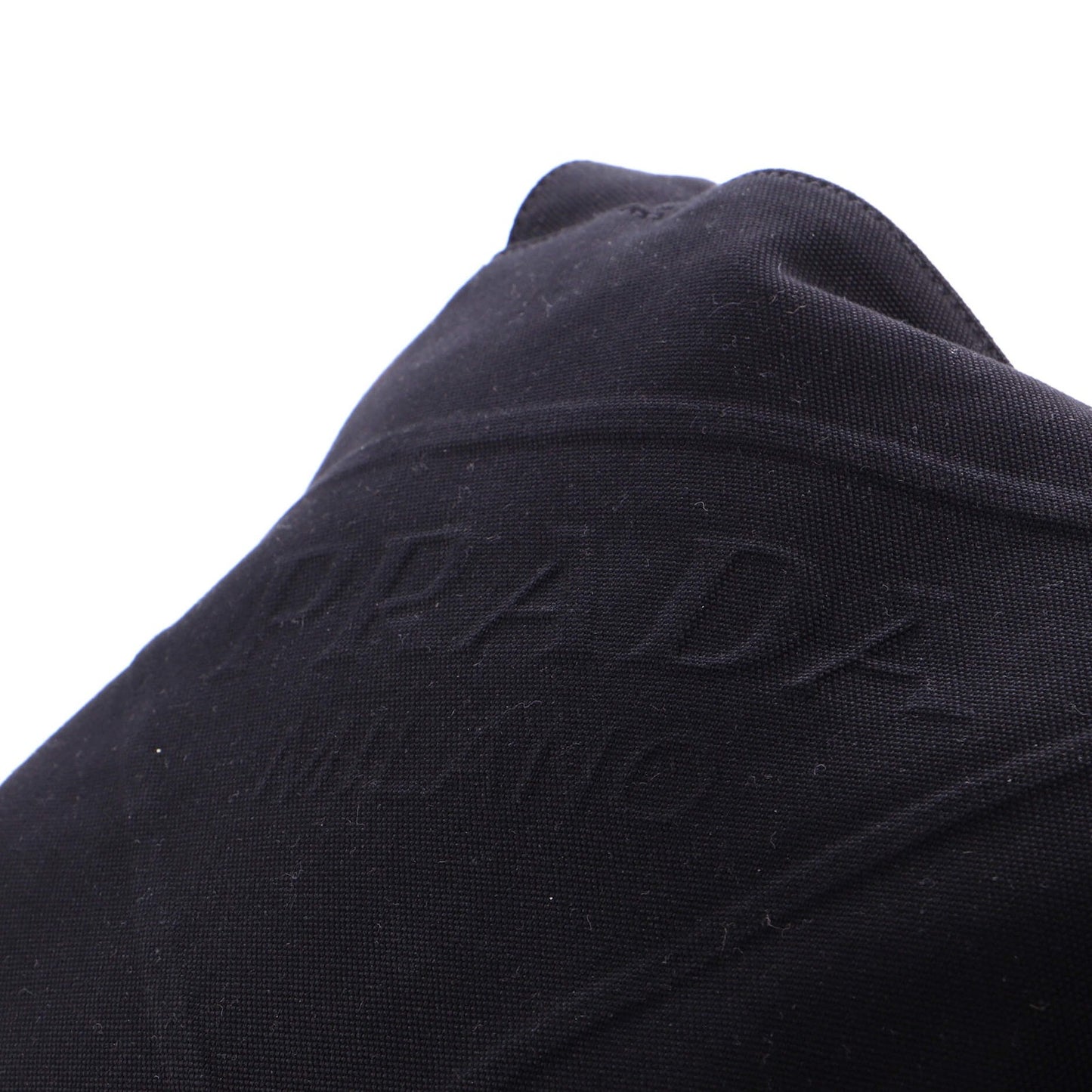 Prada Embossed Triangle Logo Convertible Tote Canvas Large