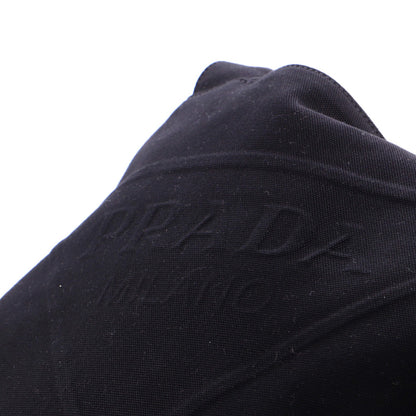 Prada Embossed Triangle Logo Convertible Tote Canvas Large