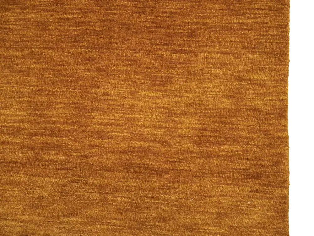 Orange Solid Design Hand-Loomed 3X8 Gabbeh Wool