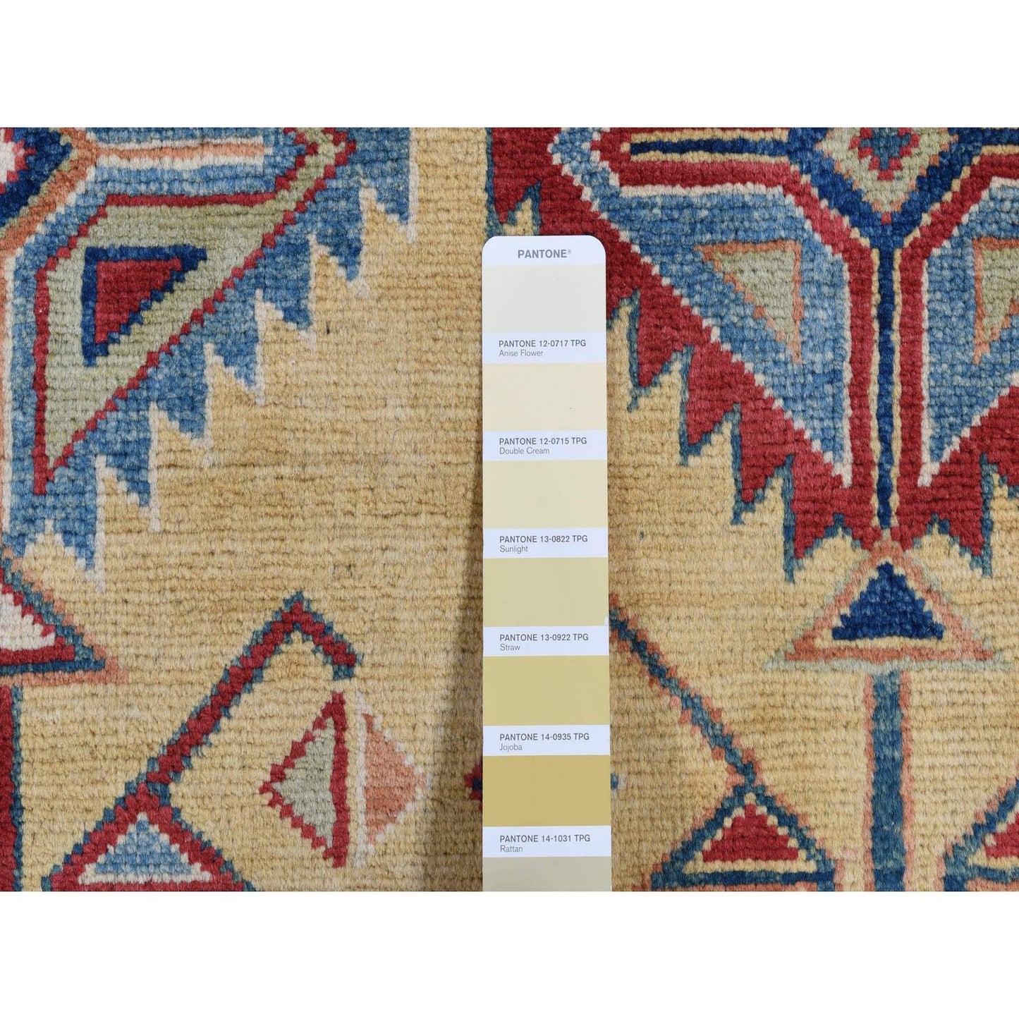 6'1"X9'1" Mellow Yellow Special Kazak Design Hand Knotted Soft Wool Rug