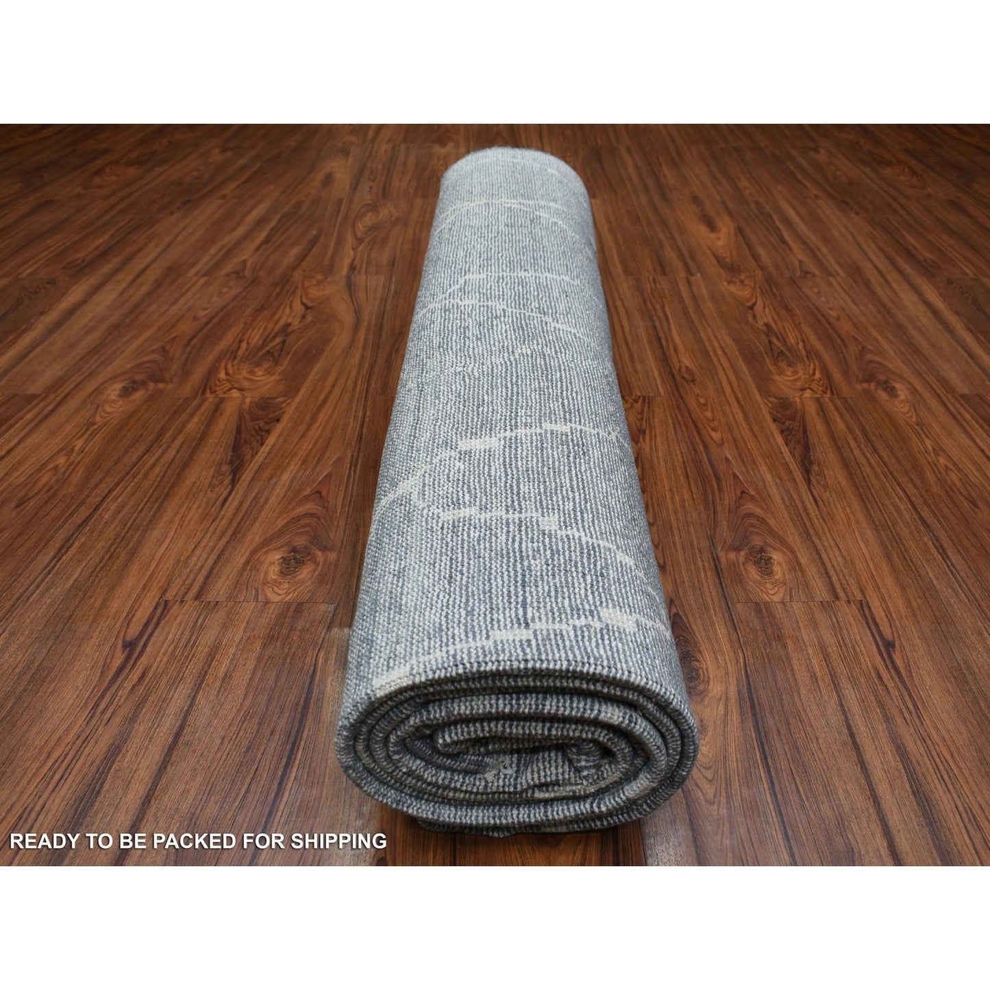 8'6"X11'6" Gray, Hand Knotted, Moroccan Berber, Soft Wool Rug