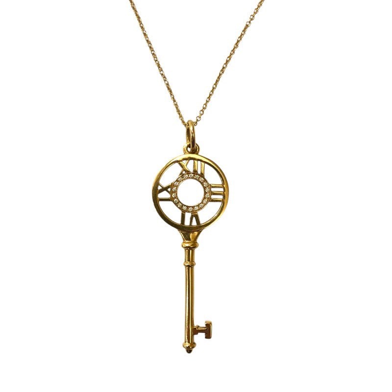 Tiffany & Co. Atlas Key Necklace Gold 750 With Diamonds