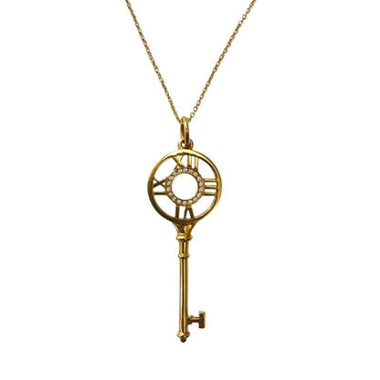 Tiffany & Co. Atlas Key Necklace Gold 750 With Diamonds
