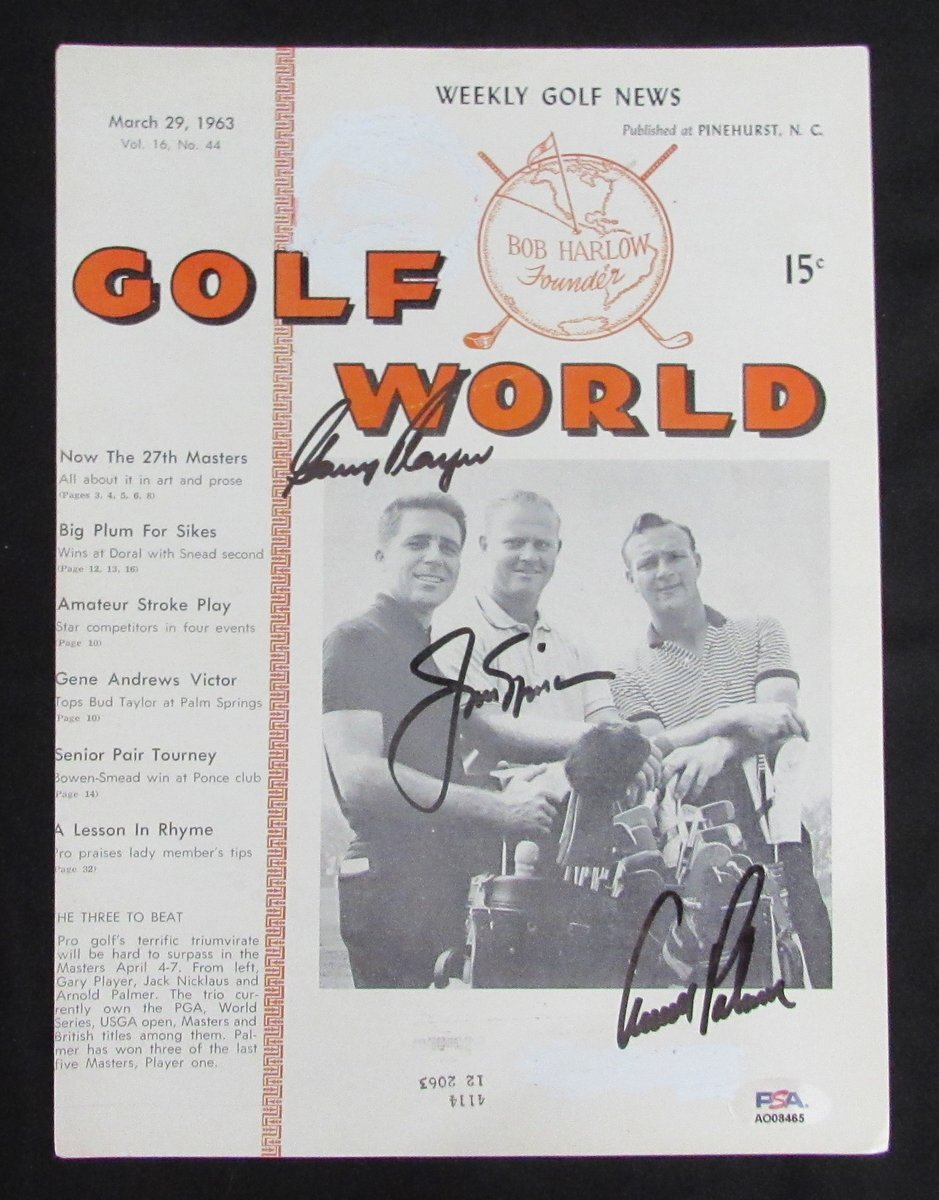 Arnold Palmer/Jack Nicklaus/Gary Player Signed