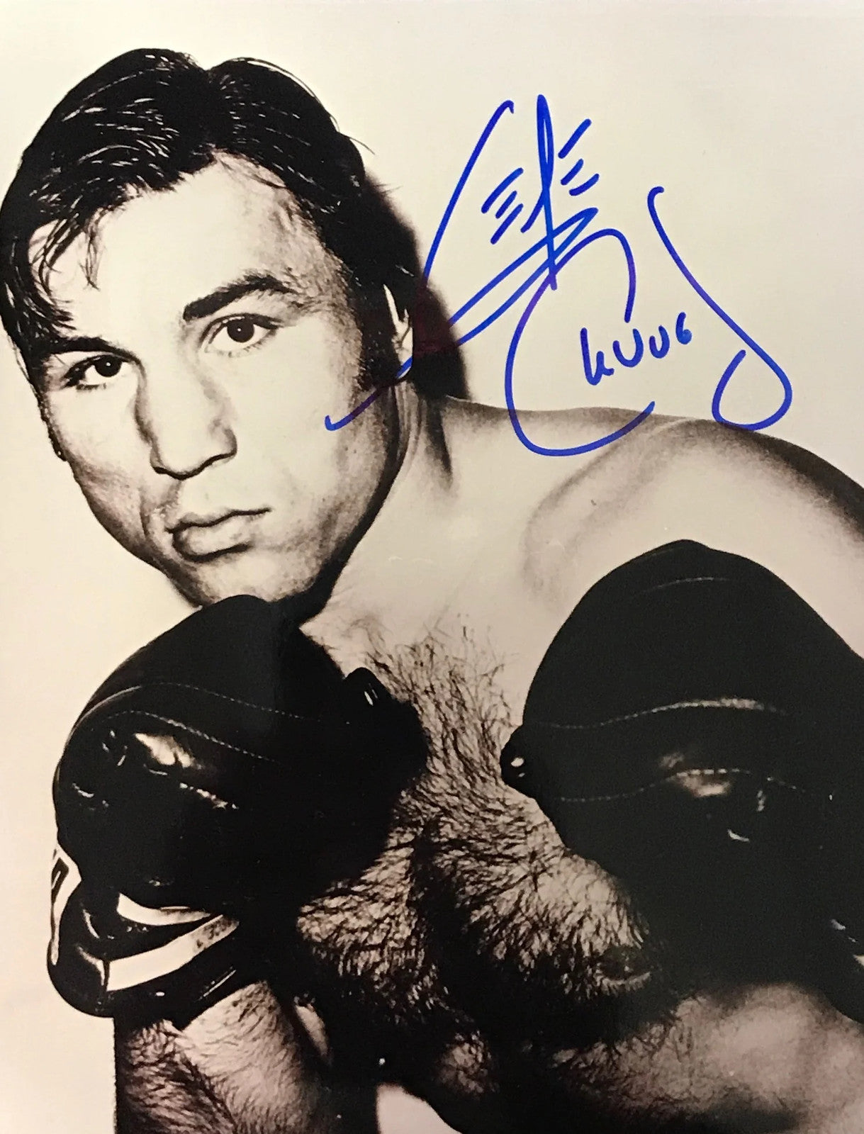 George Chuvalo Autographed 8X10 Black & White Boxing Photo