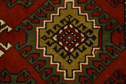 Carpet 3'4X6'3 ft Handmade Wool Oriental Rug Geometric Tribal Design Farmhouse