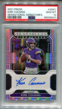 Kirk Cousins 2021 Prizm Sensational Signatures #Sskc Psa 10 Card