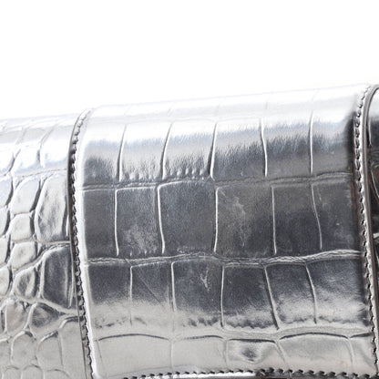 Balenciaga Hourglass Crossbody Bag Crocodile Embossed Leather Xs