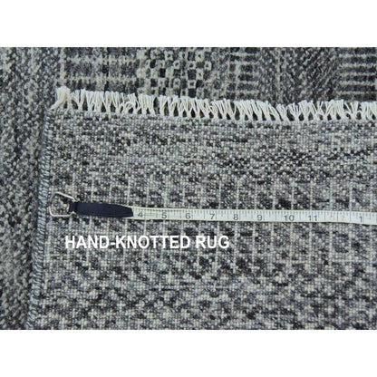 2'7"X20' Cloudburst Gray Grass Undyed Wool Hand Knotted Xl Runner Rug