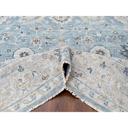 9'X12' Gray Oushak Design Supple Collection Hand Knotted Soft Wool Rug