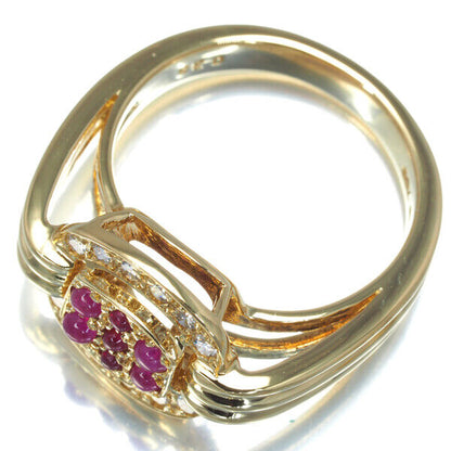 Christian Dior Ring Ruby Diamond Us5 18K 750 Yellow Gold