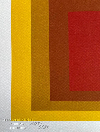Josef Albers Lithograph Coa Signed O.P. Numbered In Pencil Collection