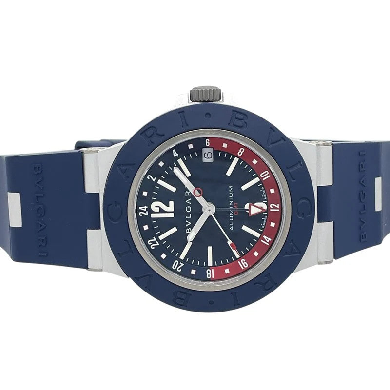 Bvlgari Aluminium Gmt Bb40Atgmt Blue Aluminium/Rubber Strap