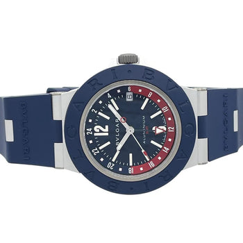 Bvlgari Aluminium Gmt Bb40Atgmt Blue Aluminium/Rubber Strap