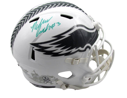 Nolan Smith Signed Full Size Replica Salute To Service Helmet Eagles Jsa 193471