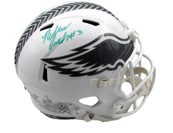 Nolan Smith Signed Full Size Replica Salute To Service Helmet Eagles Jsa 193471