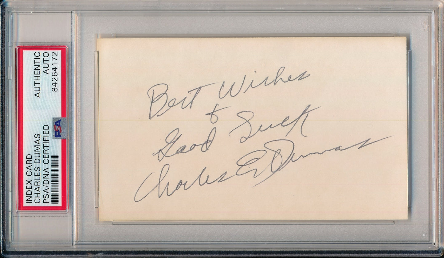 Charles Dumas Usa Track Signed/Inscribed 3X5