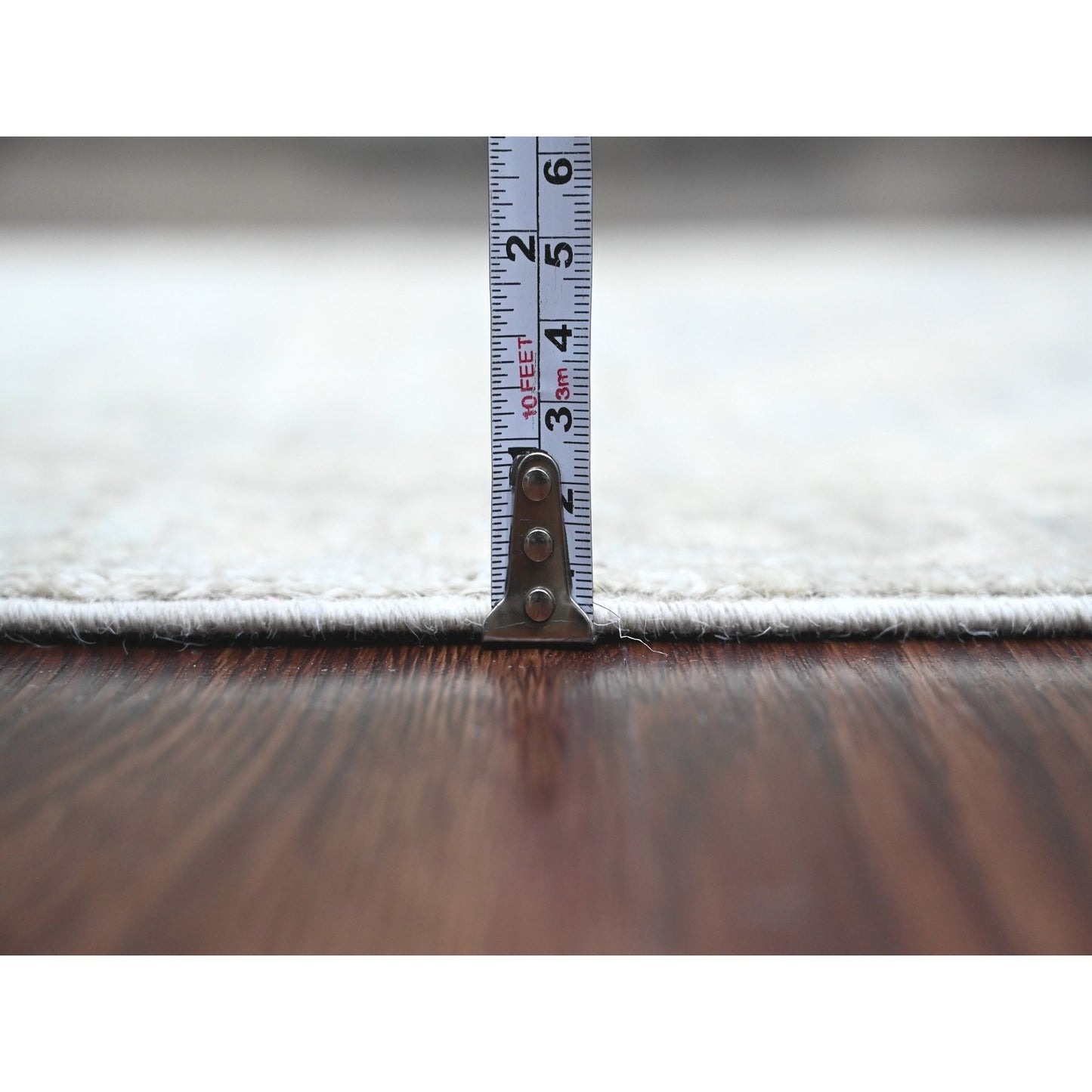 2'8"X11'9" Gray Washed Out Peshawar Hand Knotted Pure Wool Runner Rug