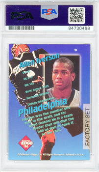 Allen Iverson Autographed 1996 Collector'S Edge Key Kraze Factory Set Card #9 (P