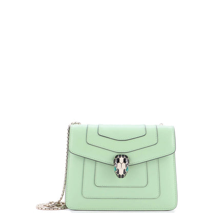Bvlgari Serpenti Forever Square Shoulder Bag Leather Small