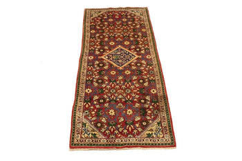 Rare Vintage Red Floral Oriental Runner Rug