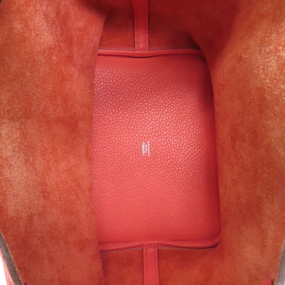 Clemence HERMES Picotin Lock MM SilverHardware Handbag Taurillon