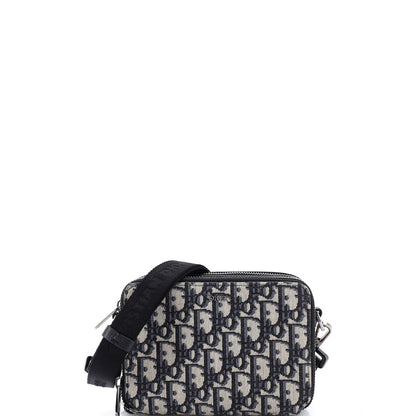 Canvas Christian Dior Double Zip Crossbody Pouch Oblique