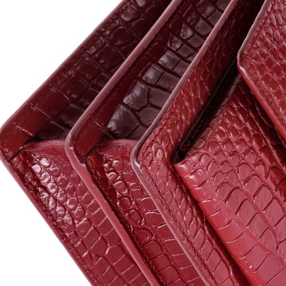 Saint Laurent Sunset Crossbody Bag Crocodile Embossed Leather Medium