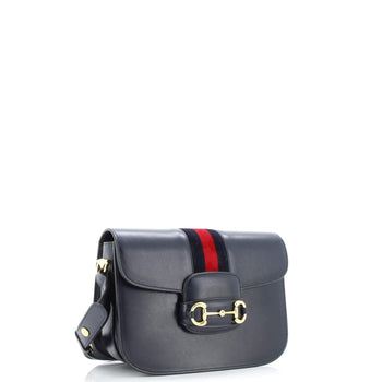 Gucci Horsebit 1955 Shoulder Bag Leather With Web Velvet Detail Small