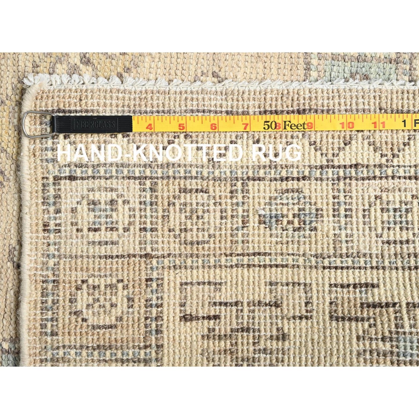 4'10"X6'10" Beige Anatolian Village Design Zero Pile Hand Knotted Wool Rug