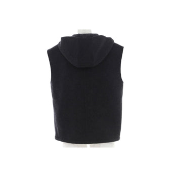 Gucci Women'S Logo Zip Hooded Vest Wool Blend