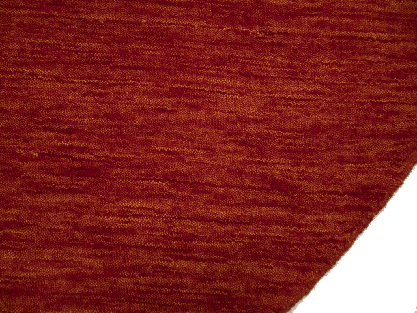5'11x5'11 Orange Red Solid Hand-Loomed 6X6 Gabbeh Wool Round Rug Oriental