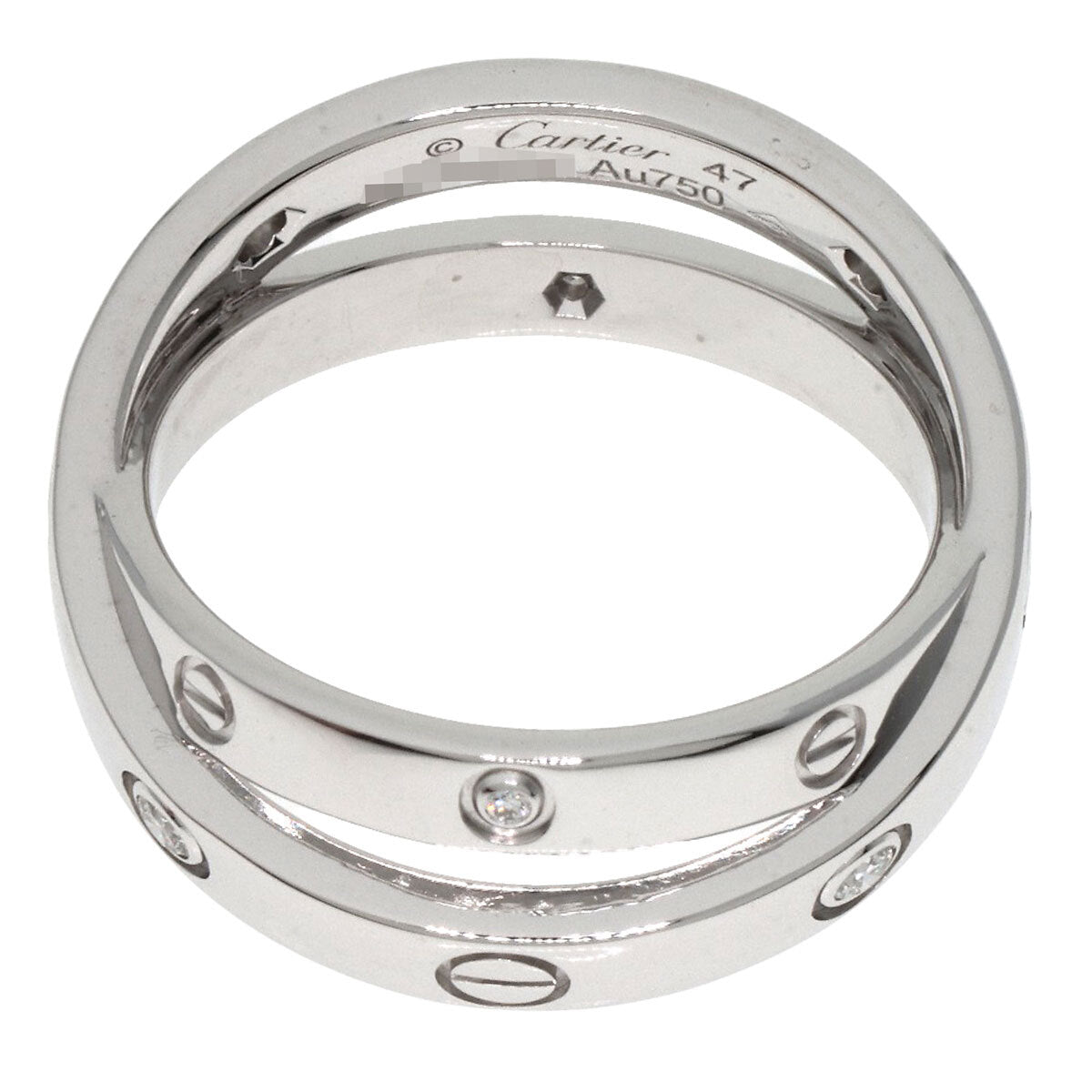 Cartier Ring Be Love Ring Diamond #47 K18 White
