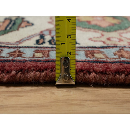 6'1"X9'2" Red Antiqued Fine Heris Re-Creation Hand Knotted 100% Wool Rug