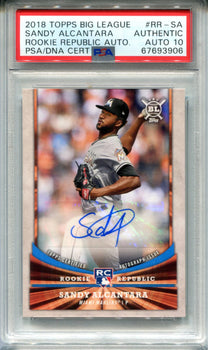 Sandy Alcantara 2018 Topps Big League #Rrsa (Psa) Auth Auto 10 Card