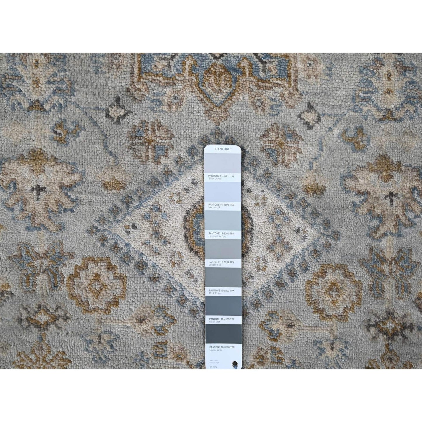 2'6"X18' Misty Gray Karjihooz Design Pure Wool Hand Knotted Xl Runner Rug