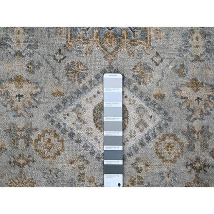 2'6"X18' Misty Gray Karjihooz Design Pure Wool Hand Knotted Xl Runner Rug