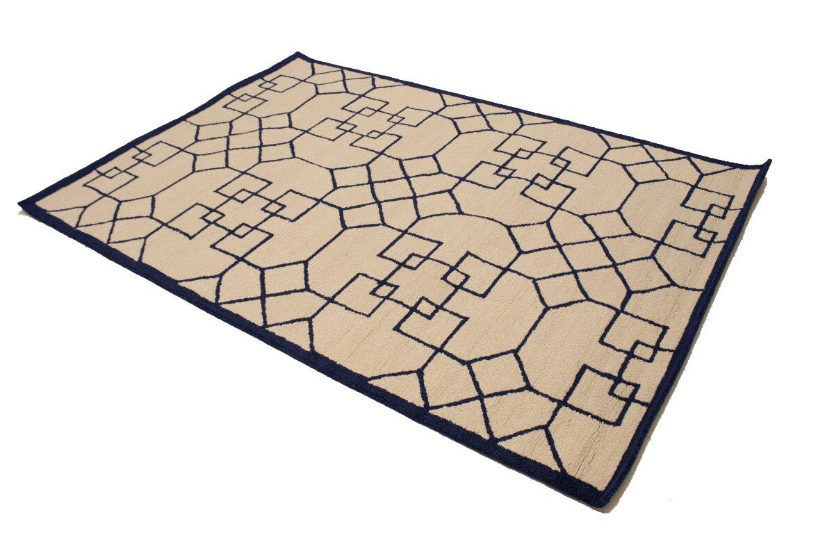 Hand-Tufted Modern Rug Wool Decor 5X8 Cream