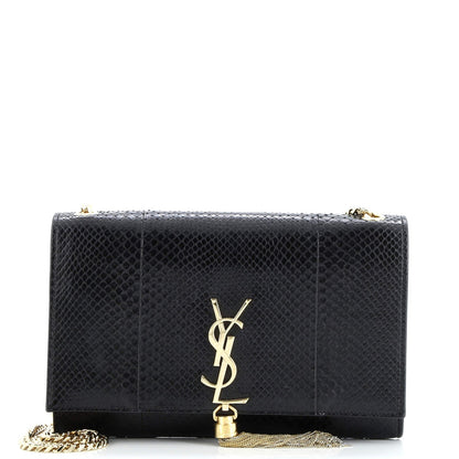 Saint Laurent Classic Monogram Tassel Crossbody Bag Python Medium