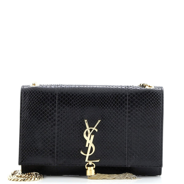 Saint Laurent Classic Monogram Tassel Crossbody Bag Python Medium