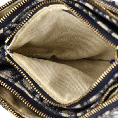 Christian Dior Saddle Triple Zip Crossbody Pouch Oblique Canvas