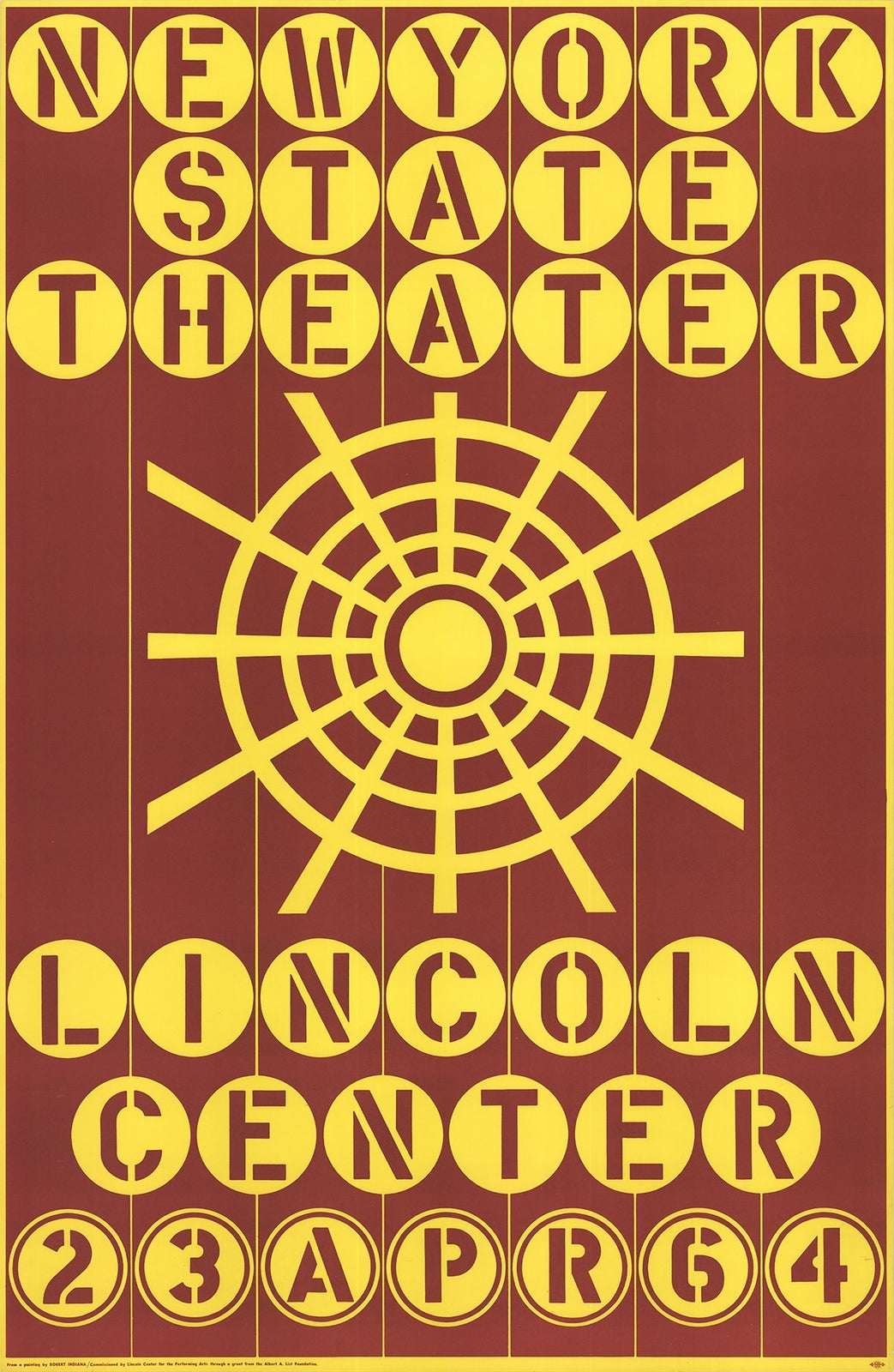 ROBERT INDIANA New York State Theater Lincoln Center 45.5" x 30" Serigraph 1964