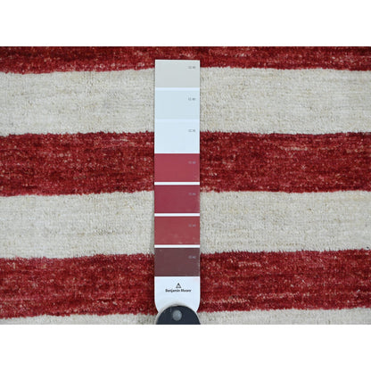 2'6"X4' Red Wall Hanging American Flag Hand Knotted All Wool Peshawar Rug