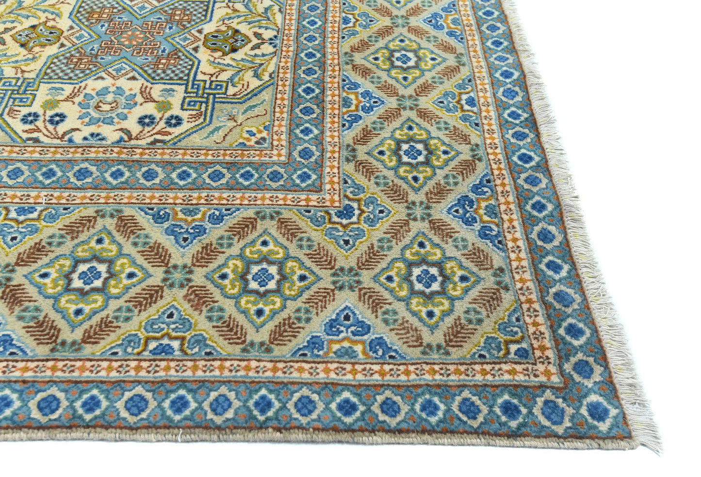 Semi Antique Wool Oriental Rug 9X12 Ft Floral