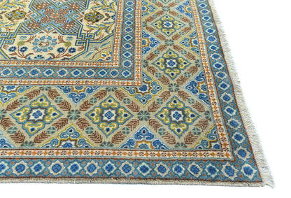 Semi Antique Wool Oriental Rug 9X12 Ft Floral