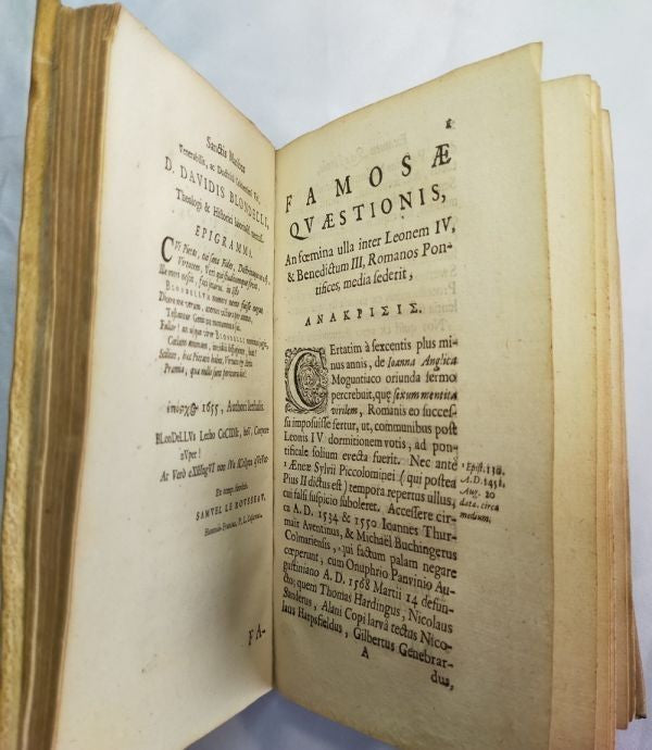 1657 De Ioanna Papissa David Blondel First Edition Pope Joan Myth Joannes Blaeu