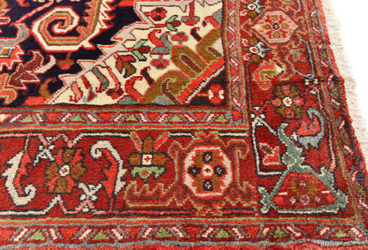 Handmade Vintage Heriz Oriental Rug Classic
