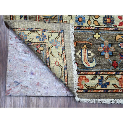 8'9"X12' Nevada Gray Peshawar Bijar Garus Design Hand Knotted Wool Rug